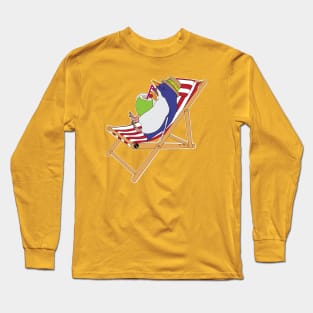 Blue Penguin Beach Vacation Long Sleeve T-Shirt